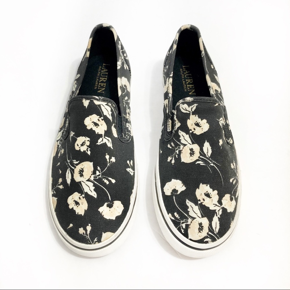 NWOB Lauren by Ralph Lauren floral slip on sneakers